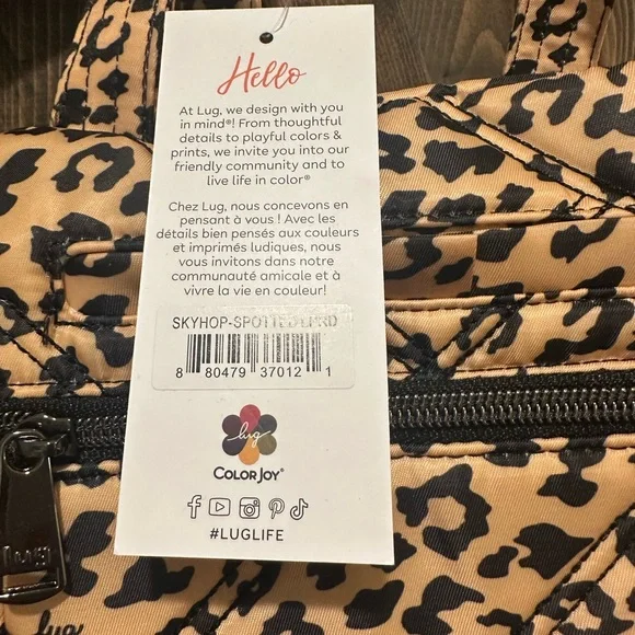 Lug Skyhop QVC Brown and Black Leopard Print Backpack - Picture 5 of 6